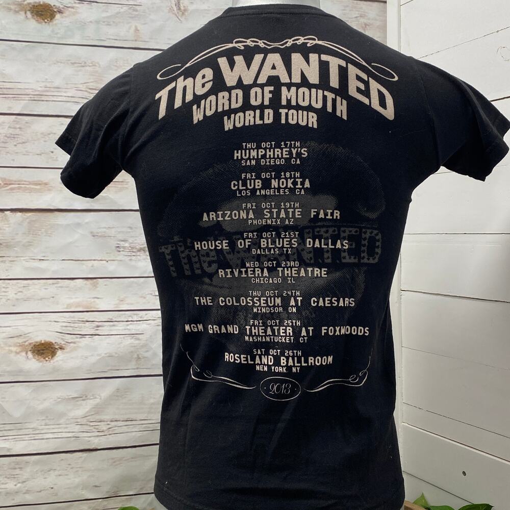 Wanted Word of Mouth World Tour 2013 Concert T-Shirt Boy Pop Dance Band Small